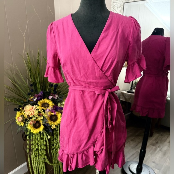 Line + Dot • Cherie Faux Wrap Ruffle Dress - Picture 8 of 14